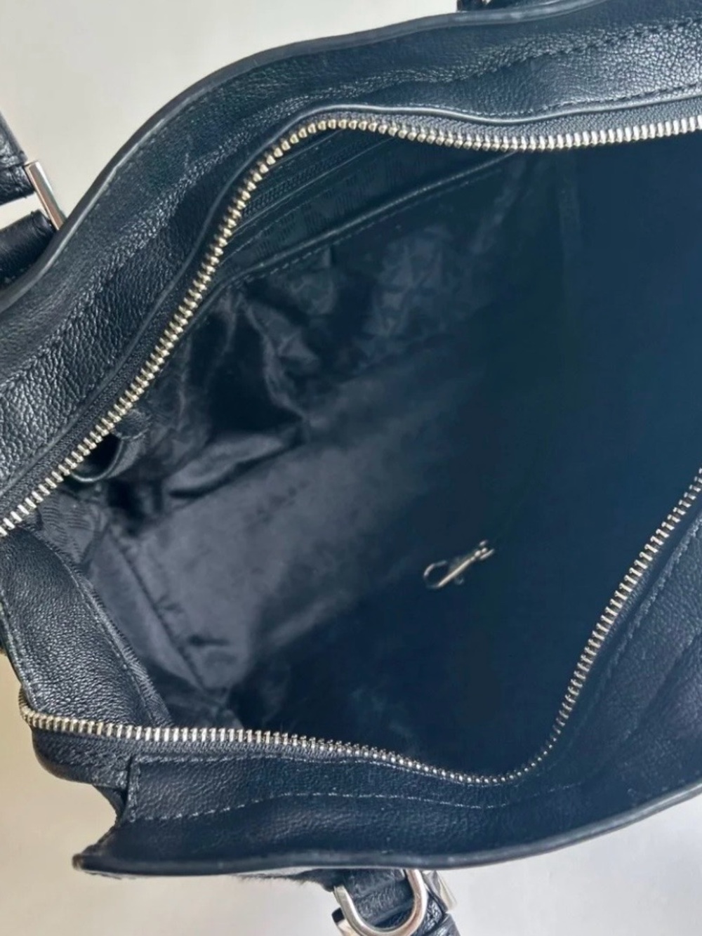 Michael Kors Black Genuine Leather Real Fur Tote - Picture 11 of 15